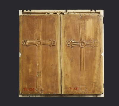 Drieluik icoon van de Maagd en Kind met heiligen door Byzantine